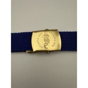 1996 Atlanta Olympic Games Volunteers Belt Woven Blue Adjustable Brass Buckle
